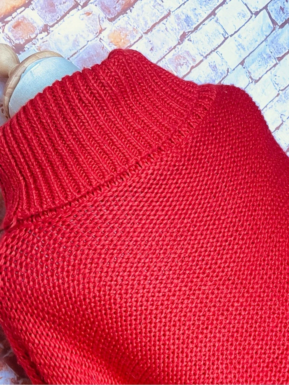 Jack by BB Red Chunky Slouchy Cropped Cable-Knit Turtleneck Sweater for Women